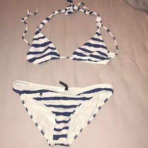 Ralph Lauren Blue and White Bikini